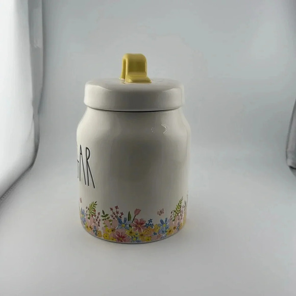 💥Rae Dunn Spring/Floral/Flowers Sugar Ceramic Canister Food storage w/lid 8” - Picture 5 of 14